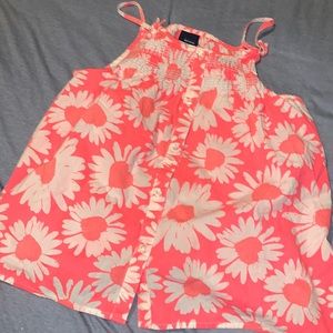 Girls heart daisy pink tank
